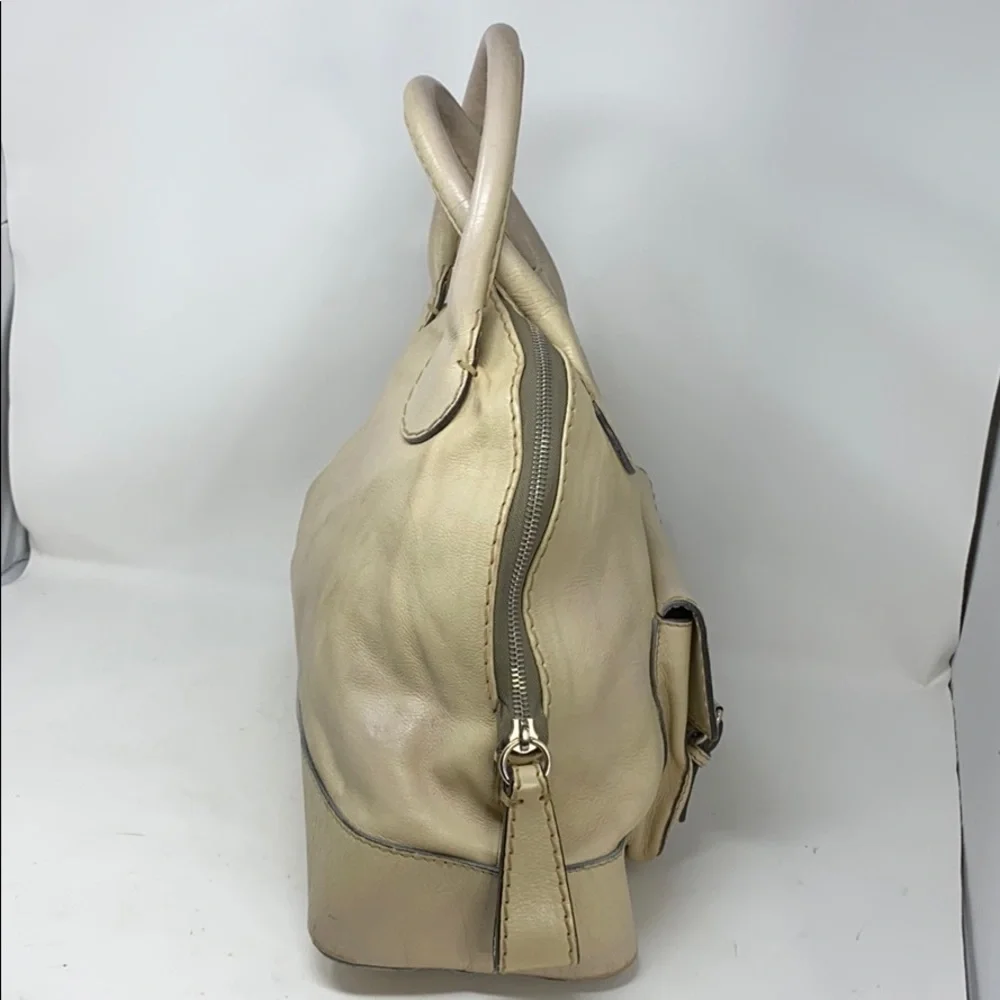 Chloe Edith XL Dome Beige Calfskin Bowler Bag
